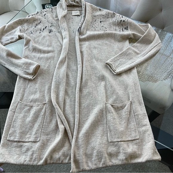 Anthropologie Tina/Jo Cardigan Duster Sweater Medium Pockets Wool Cashmere - Picture 6 of 8